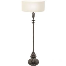 Stehlampe - Bois - schwarz - holz leinen - ø 50cm - Anne Lighting