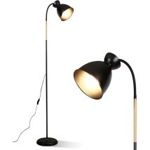 Amdelne Stehleuchte 159cm-schwarz,e27 Max.60w-metall Industrial Stehlampen Für Schlafzimmer Arbeitszimmer (ohne Leucht)