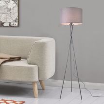 Stehleuchte Grau – Modernes Design – 154 cm Höhe – 1 x E27 Fassung – Stoffschirm – Metallgestell