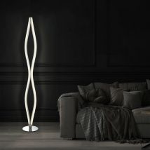 Stehleuchte led Modern Design Wohnzimmerlampe stehend Stehlampe silber, geschwungen Schalter, 1x led 30,8W 2156Lm warmweiß, h 146,5 cm