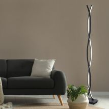 Stehleuchte Stehlampe Designleuchte Wohnzimmer Standlampe schaltbar über Fußschalter, Metall schwarz graphit, 1x led 36 Watt 1062 Lumen warmweiß,