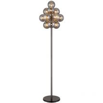 Stehleuchte Stehlampe Wohnzimmerlampe schwarz Glaskugel 13 flammig rauch h 160cm