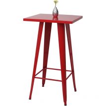 Stehtisch HHG-906, Bistrotisch Bartisch, Metall Industriedesign 105x60x60cm rot