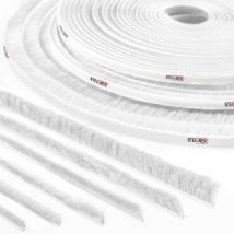 Steigner - 50m Bürstendichtung Weiß Dichtungsbürste selbstklebend, extralang, Türbodendichtung Zugluftstopper, Höhe 20 mm