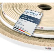 Steigner Bürstendichtung Selbstklebend Beige 8 Mm X 40 M - Robuste Türbürstendichtung Für Schiebetüren, Innentüren - Fensterdichtung, Zugluftstopper, 