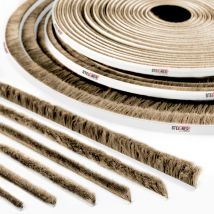 STEIGNER 10m Joint brosse adhésif pour porte coulissante MARRON, bande de brosse anti-poussière, hauteur 11 mm