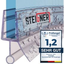 Steigner - Joint de douche pour paroi en verre, 120cm, vitre 3,5/4/5mm, joint d'étanchéité pvc courbé pour les cabines de douche arrondies, UK18
