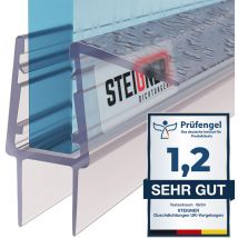 Steigner - Joint de douche pour paroi en verre, 180cm, vitre 12/ 13 mm, joint d'étanchéité pvc droit pour les cabines de douche réctangulaires,