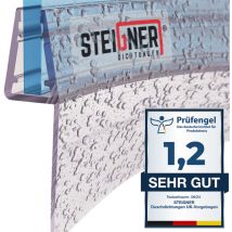 Steigner - Joint de douche pour paroi en verre, 190cm, vitre 6/7/8mm, joint d'étanchéité pvc courbé pour les cabines de douche arrondies, UK55