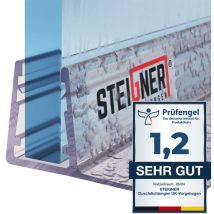 Steigner - Joint de douche pour paroi en verre, 150cm, vitre 6/ 7/ 8 mm, joint d'étanchéité pvc droit pour les cabines de douche réctangulaires, UK02