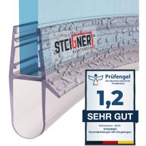 Steigner - Joint de douche pour paroi en verre, 190cm, vitre 5/6/7/8mm, joint d'étanchéité pvc courbé pour les cabines de douche arrondies, UK17