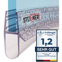 Steigner - Joint de douche pour paroi en verre, 180cm, vitre 5/6/7/8mm, joint d'étanchéité pvc courbé pour les cabines de douche arrondies, UK17