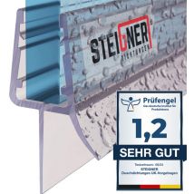 Steigner - Joint de douche pour paroi en verre, 150cm, vitre 7/ 8 mm, joint d'étanchéité pvc droit pour les cabines de douche réctangulaires, UK33-08