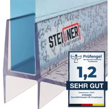 Steigner - Joint de douche pour paroi en verre, 180cm, vitre 5/ 6mm, joint d'étanchéité pvc droit pour les cabines de douche réctangulaires, UK16