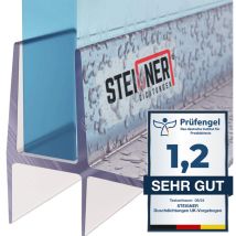 Steigner - Joint de douche pour paroi en verre, 160cm, vitre 5/ 6mm, joint d'étanchéité pvc droit pour les cabines de douche réctangulaires, UK16