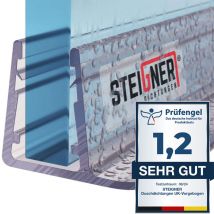 Steigner - Joint de douche pour paroi en verre, 130cm, vitre 6/ 7/ 8 mm, joint d'étanchéité pvc droit pour les cabines de douche réctangulaires, UK14