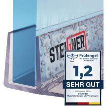 Steigner - Joint de douche pour paroi en verre, 190cm, vitre 6/ 7/ 8 mm, joint d'étanchéité pvc droit pour les cabines de douche réctangulaires, UK19