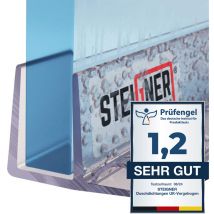 Steigner - Joint de douche pour paroi en verre, 180cm, vitre 6/ 7/ 8 mm, joint d'étanchéité pvc droit pour les cabines de douche réctangulaires, UK19