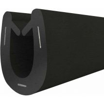 Steigner - Joint de protection de bord de tôle T-4 noir, forme u, 9x13mm, 3 m