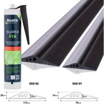 Steigner - Seuil de porte Garage avec Colle de Montage en epdm, 3,5 m, 20 mm x 112 mm, SGD02
