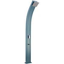 Steinbach Douche Solaire Slim Line Deluxe - 049047 - Douche De Jardin Bleue Argentée Avec Réservoir En Aluminium De 24 L Et Pommeau De Douche Auto-