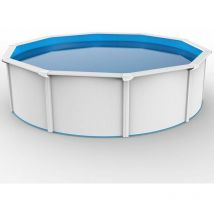 Steinbach - Stahlwand Swimming Pool Set 'Nuovo de Luxe', weiß / blau, ø 360 x 120 cm, ohne Zubehörset