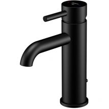 Steinberg Armaturen - Steinberg 100 - Mitigeur de lavabo avec vidage, noir mat 100 1755 s