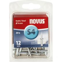 103737600 Rivetto (ø x l) 4 mm x 12 mm Acciaio Acciaio 20 pz. - Novus