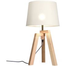 Steinhauer - Mexlite - tischlampe - Sabi - holz - holz leinen - ø 30cm - E27 -
