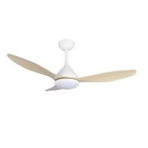 Stel LED-Deckenventilator Weiß Holz 20W 1900Lm Dimmbar 3000K 4000K 6000K Silent DC Motor Fernbedienung