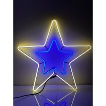 Wisdom - Stella luminosa luci natale Striscia led flex per esterni interno luce Bianca naturale e Blu