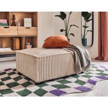 Stella - pouf - aus grob geripptem cord - beige