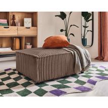 Stella - pouf - en velours côtelé grosses côtes - taupe