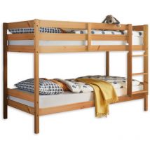 Begabino - Stella Trading moritz, Letto a castello elegante con scala e due reti 90 x 200 cm, letto salvaspazio a castello per bambini in pino