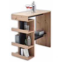 Stella Trading 83-129-V2 - Tavolino da bar smasch in rovere Artisan, 108 x 103 x 50 cm, colore: Nero