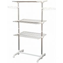 Stendibiancheria 3 Piani Regolabile in Acciaio Inox Premium
