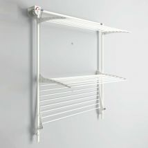 Foxydry - Stendibiancheria da parete, stendino saliscendi con tre griglie Tower Bianco 88x52x137 cm - Bianco