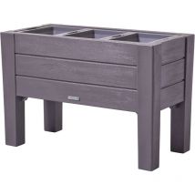 Step2 Lakewood Jardini re sur pieds Carr Potager sur Pied - C dre fonc - Plastique rotomoul - 49,5 x 99,1 x 66 cm - Carr Potager Sur lev