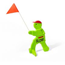 Step 2 - Step2 Safety Sam Panneau d'aVertissement pour enfants en Vert fluo avec drapeau Panneau d'aVertissement Signalisation