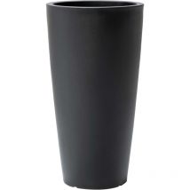 Step2 Tremont Pot de Fleur - Rond et Grand - Onyx noir Jardinière Balcon Léger et Facile à déplacer - Plastique rotomoulé - 38,1 x 38,1 x 71,1 cm.