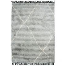 Thedecofactory - steppe lignes - Tapis tout doux lignes beige et gris clair 197x290