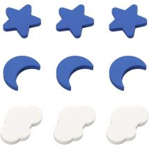 Fitags - Stern-Kinder-Schubladenknöpfe, Kinder-Türknöpfe, weiche Schubladenknöpfe für Kinder, Stern-Mond-Wolken-Knöpfe für Kinderzimmer, Schrank,