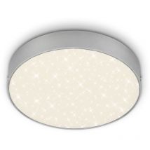 Briloner - Led Deckenleuchte Flame Star Silber Ø 21,2 Cm Mit Sternenhimmel Deckenleuchte