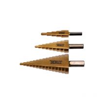 Sthor - hss foret étagé titane pour métal, bois et plastique - tailles au choix 4-12/4-20/4-32/4-39 mm - ou en kit - centrage auto