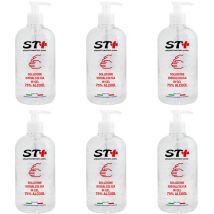 Gel Lavamani Igienizzante Senza Acqua ck pacco da 6 x 500ml alchool 75% dispenser Elimina 99% a base alcolica - STI