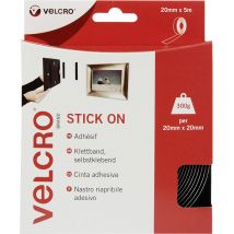 VEL-EC60217 Klettband zum Aufkleben Haft- und Flauschteil (l x b) 5000 mm x 20 mm Schwarz 5 - Velcro