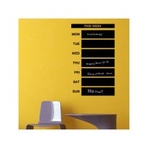Sticker ardoise tableau noir - stickers muraux adhésif effaçable - calendrier semaine - 150x90cm