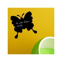 Sticker ardoise tableau noir - stickers muraux adhésif effaçable - papillon - 30x30cm