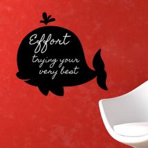 Sticker ardoise tableau noir - stickers muraux adhésif effaçable - silhouette baleine - 75x80cm