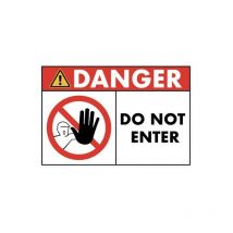 Sticker autocollant danger - do not enter format A4 (fond rouge)